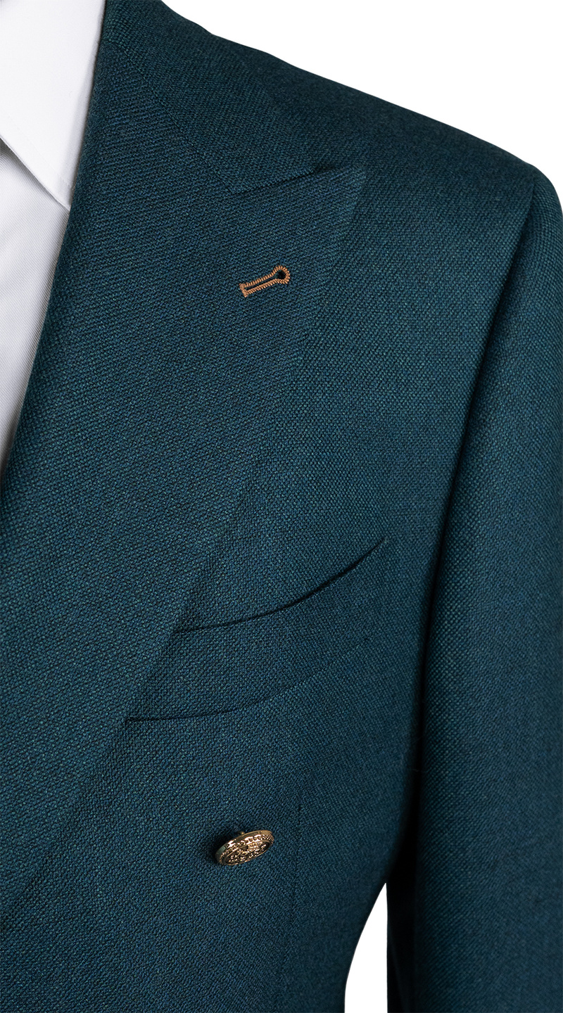 Teal Monarch Double-Breasted Suit