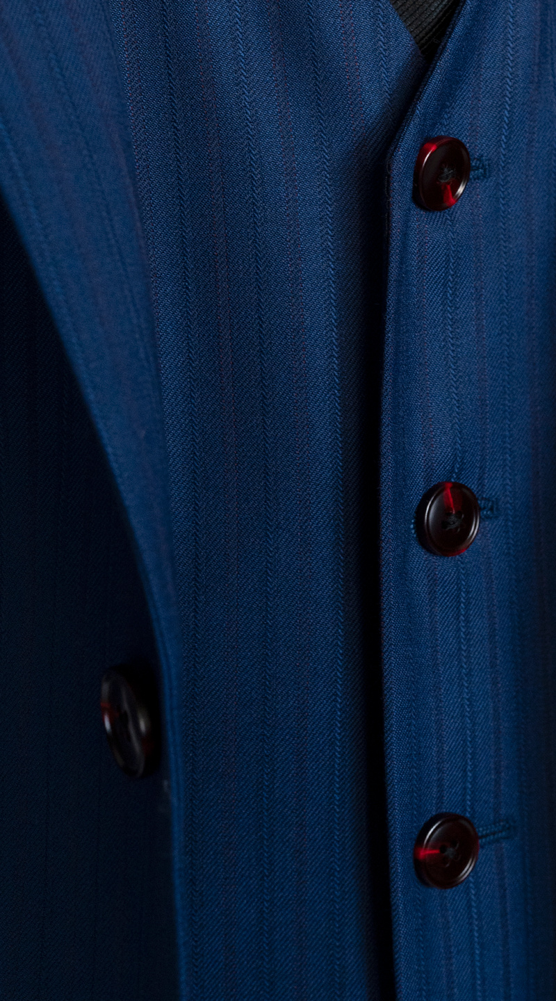 Cobalt Blue Pinstripe Three-Piece Suit