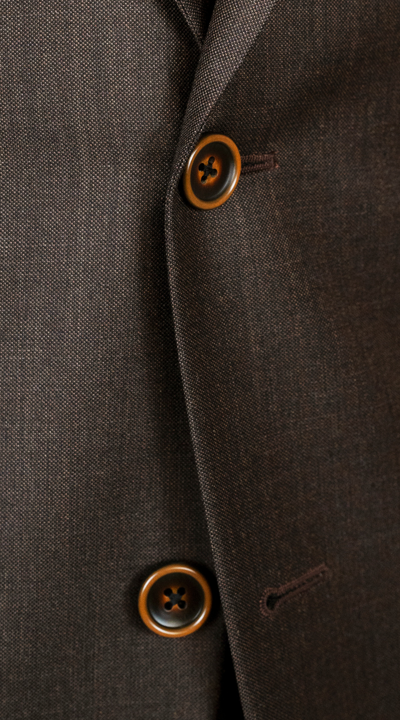 Dark Walnut Brown Wool Suit