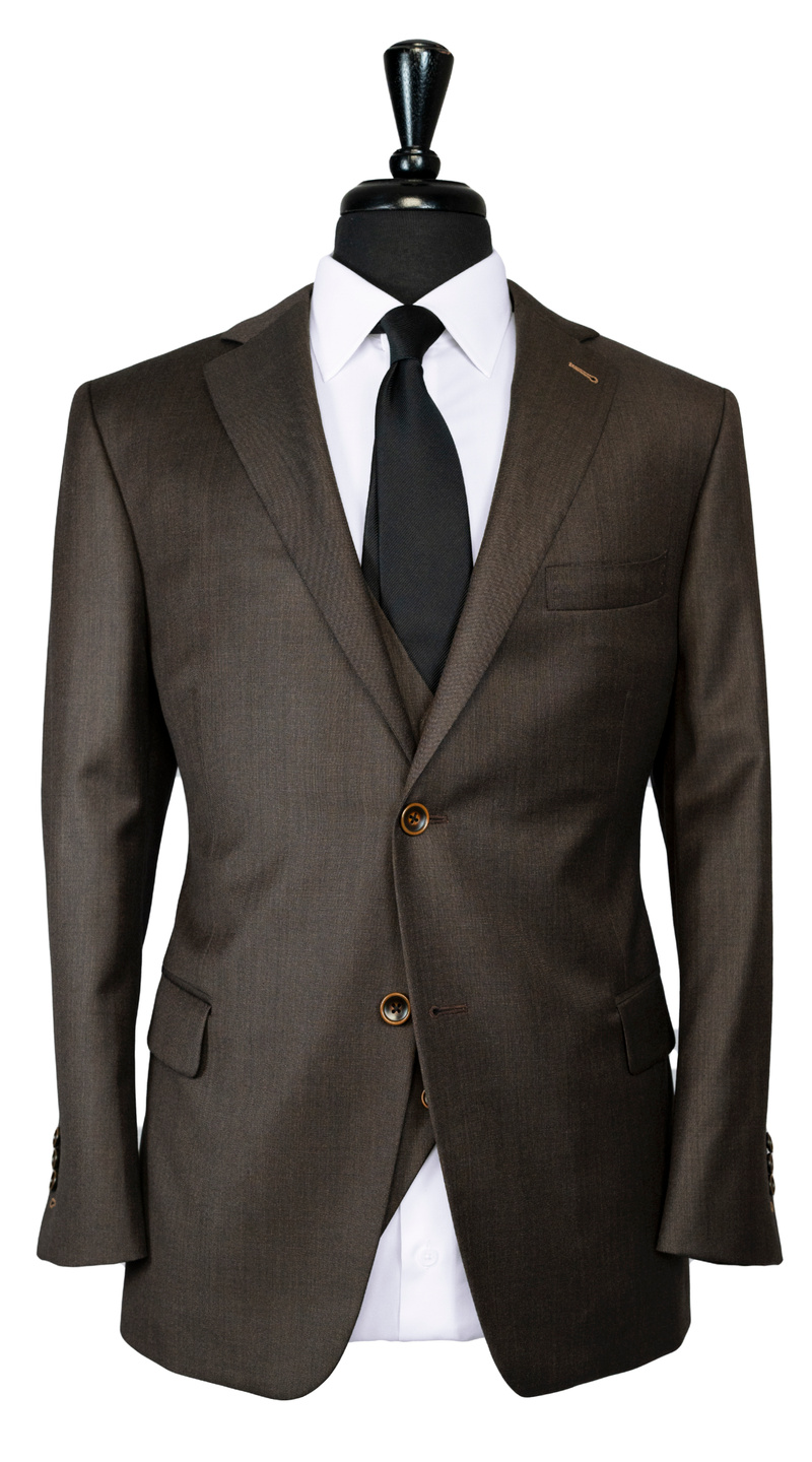 Dark Walnut Brown Wool Suit