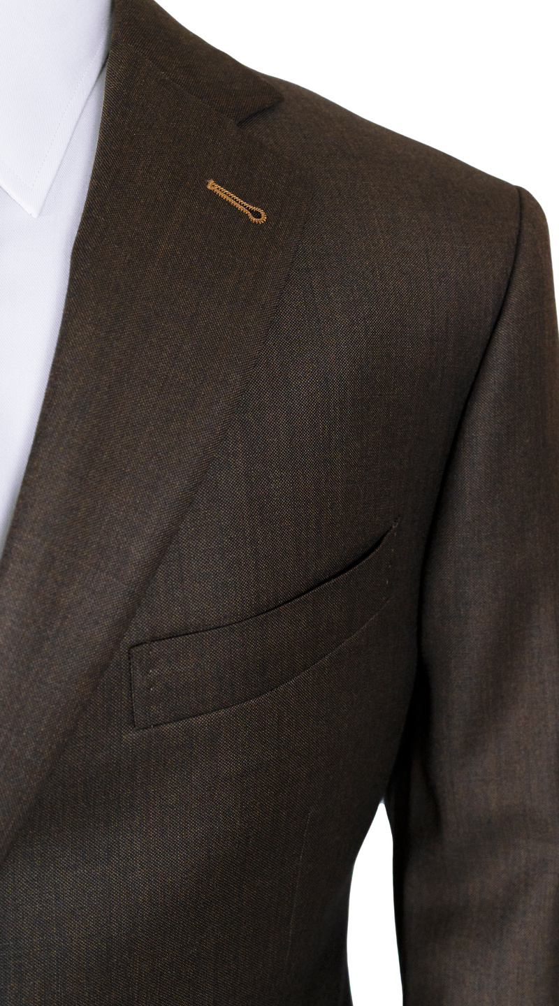 Dark Walnut Brown Wool Suit