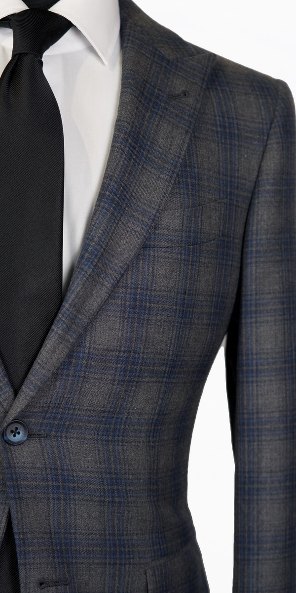 Grey with Blue Plaid Suit