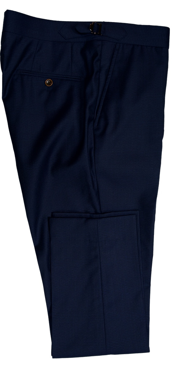 Blue Melange Windowpane Wool Suit