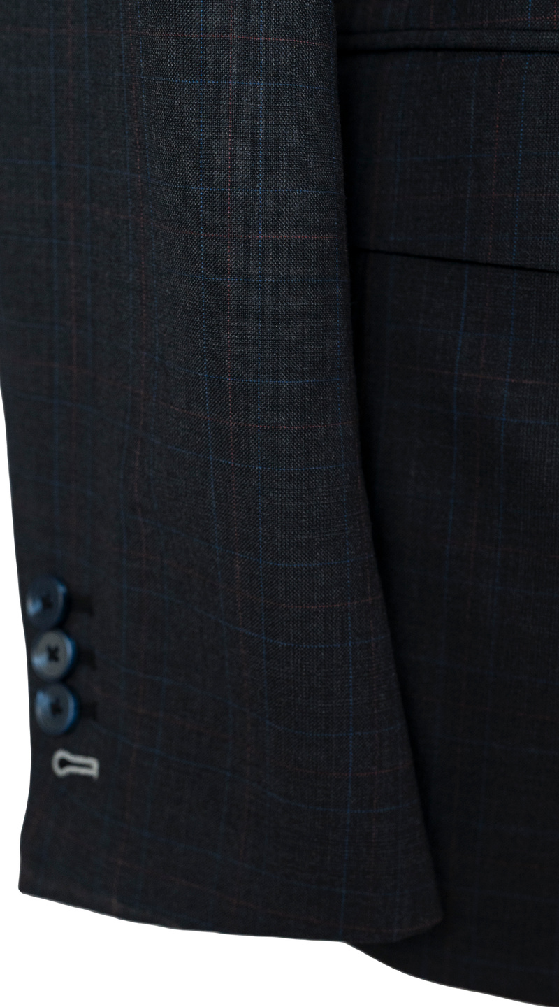 Grey Dual Overchecks Wool Suit