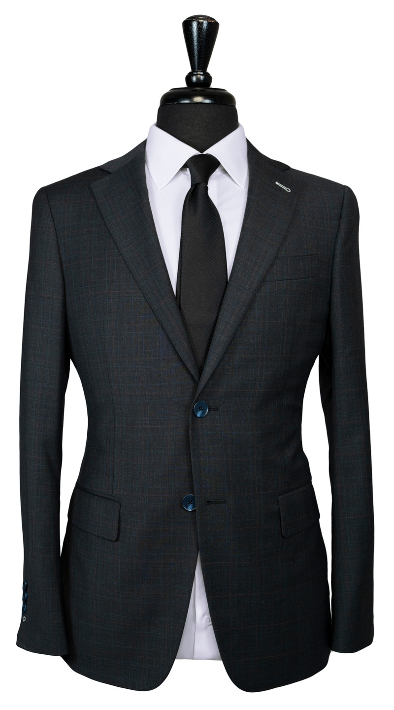 Grey Dual Overchecks Wool Suit