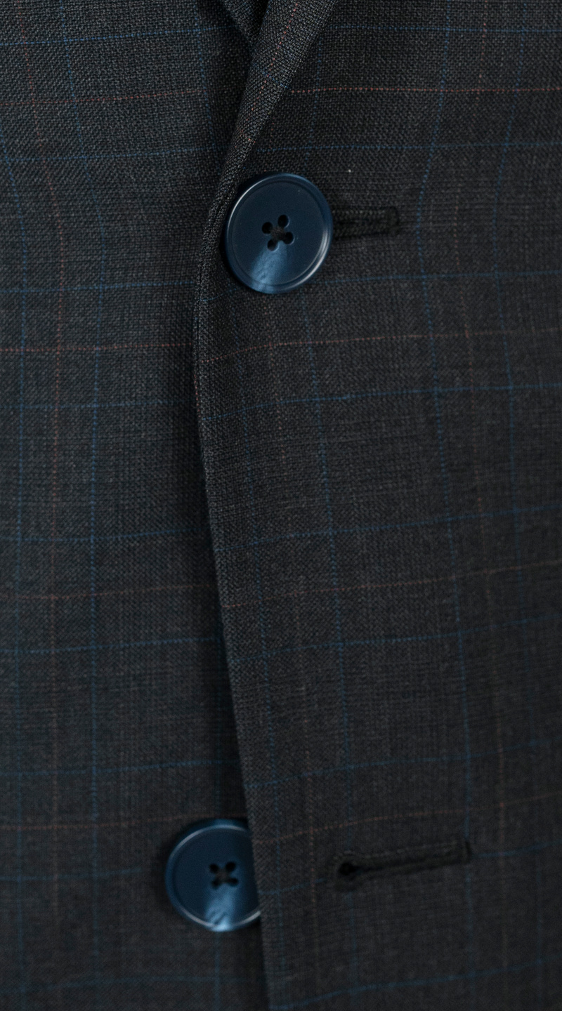 Grey Dual Overchecks Wool Suit