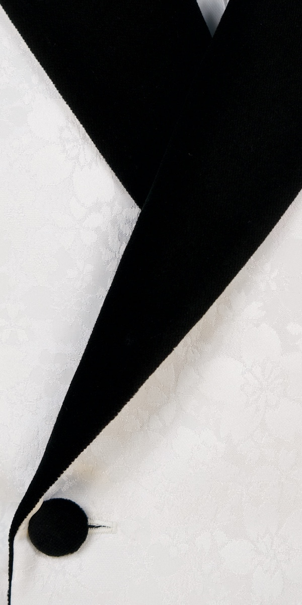 White Floral Jacquard Tuxedo