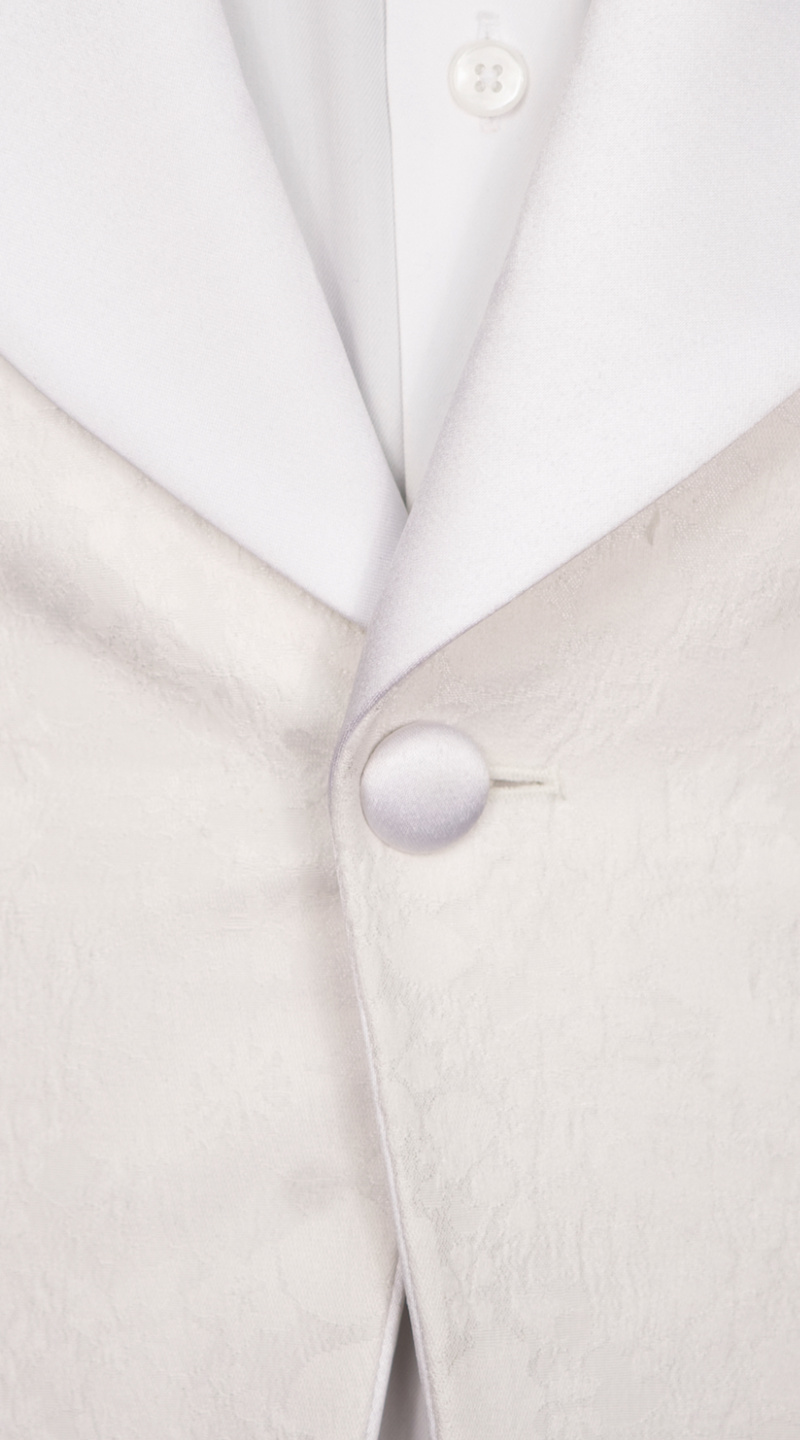White Floral Jacquard Classic Tux