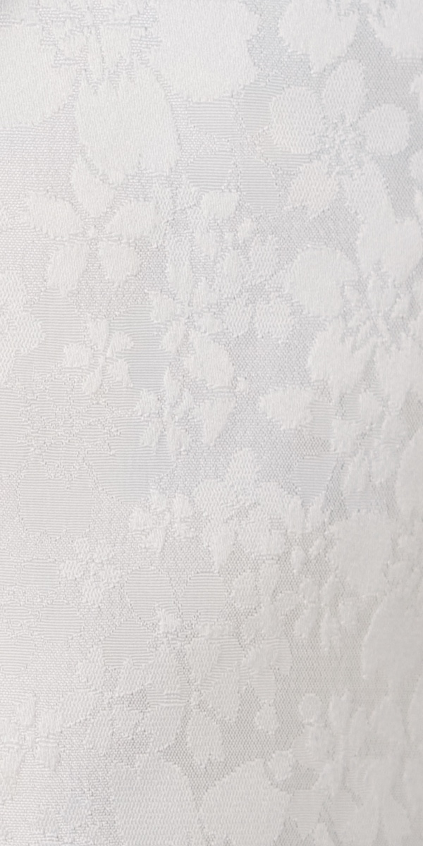 White Floral Jacquard with Black Satin Tux