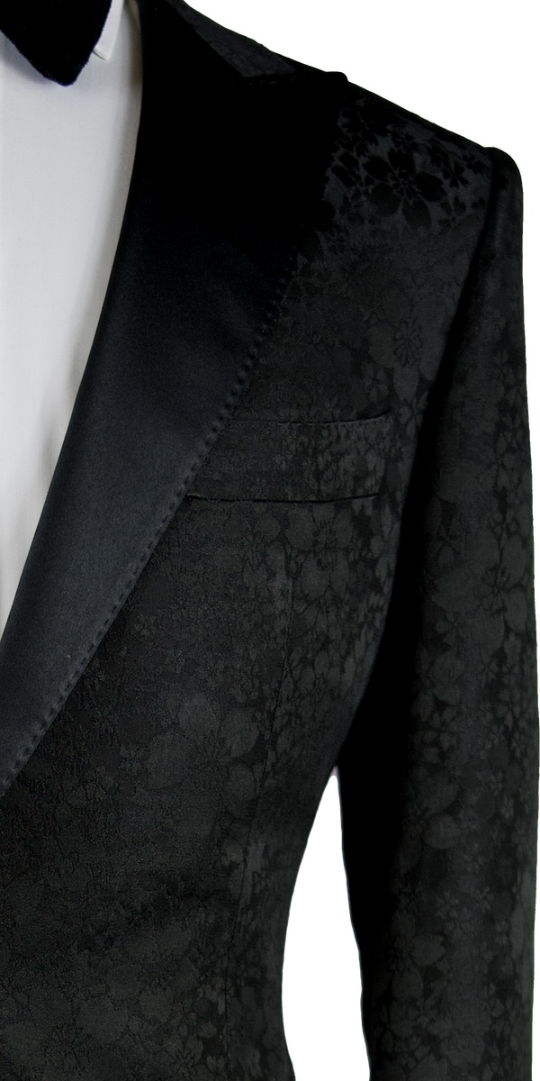 Black Floral Jacquard Tuxedo