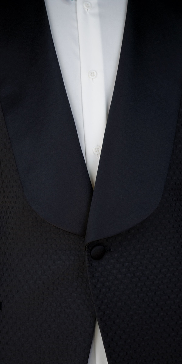 Tuxedo Jacquard Noir Motif Cubique
