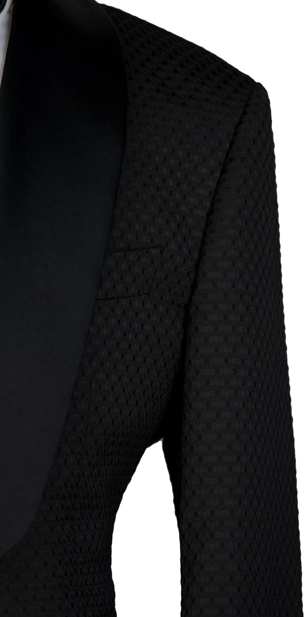 Tuxedo Jacquard Noir Motif Cubique