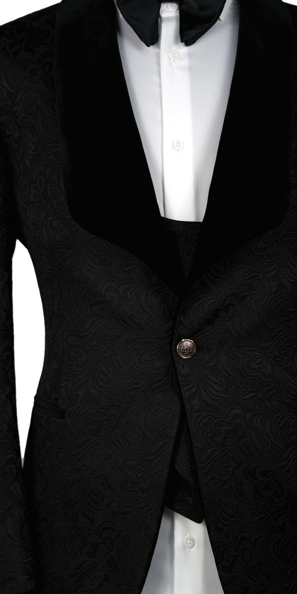 Tuxedo Jacquard Noir Velours