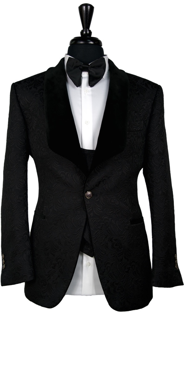 Tuxedo Jacquard Noir Velours
