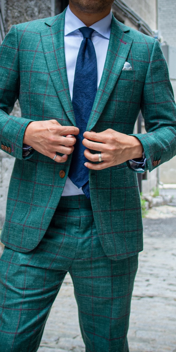 Complet vert à carreaux