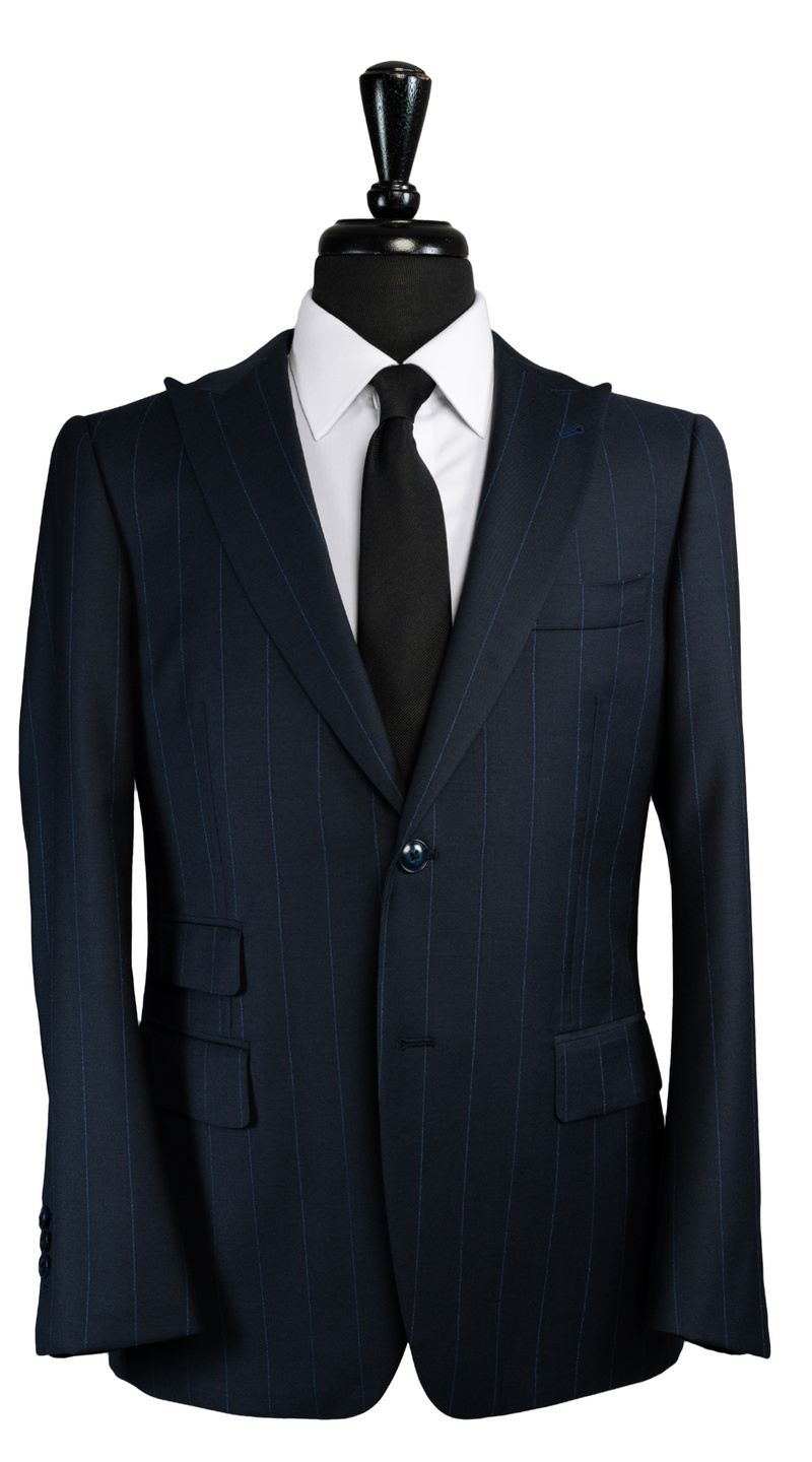 Midnight Blue Pinstripe Suit