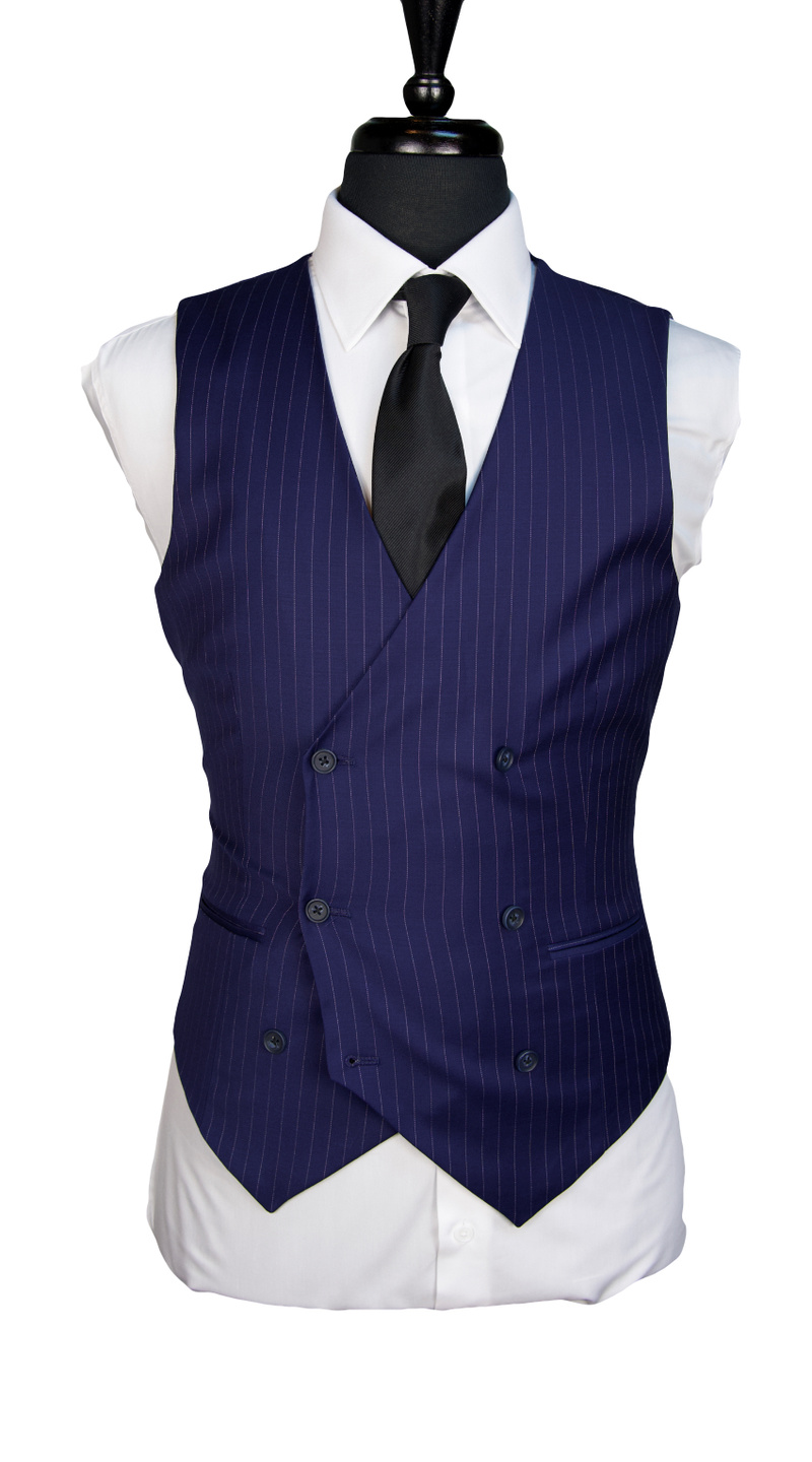 Royal Blue Pinstripe Wool Suit