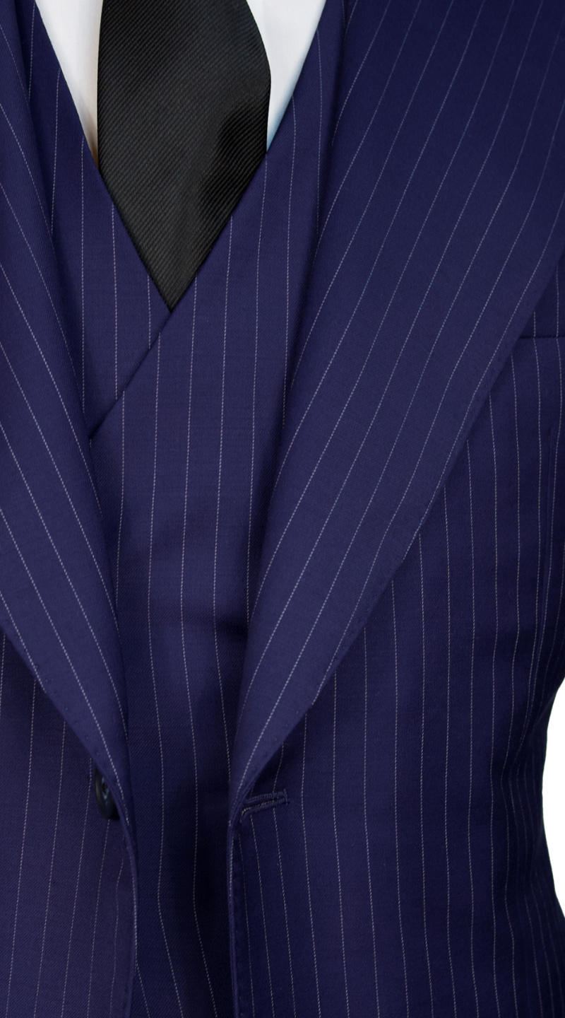Royal Blue Pinstripe Wool Suit