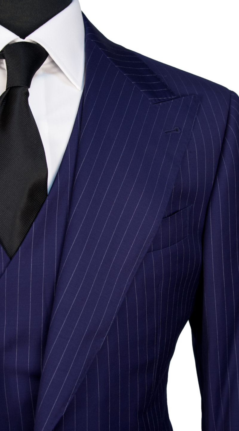 Royal Blue Pinstripe Wool Suit