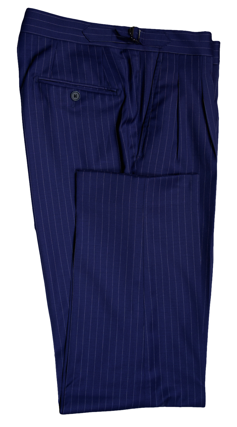 Royal Blue Pinstripe Wool Suit