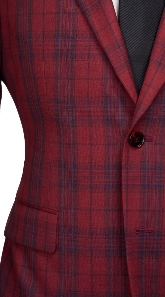 Red Check Wool Suit