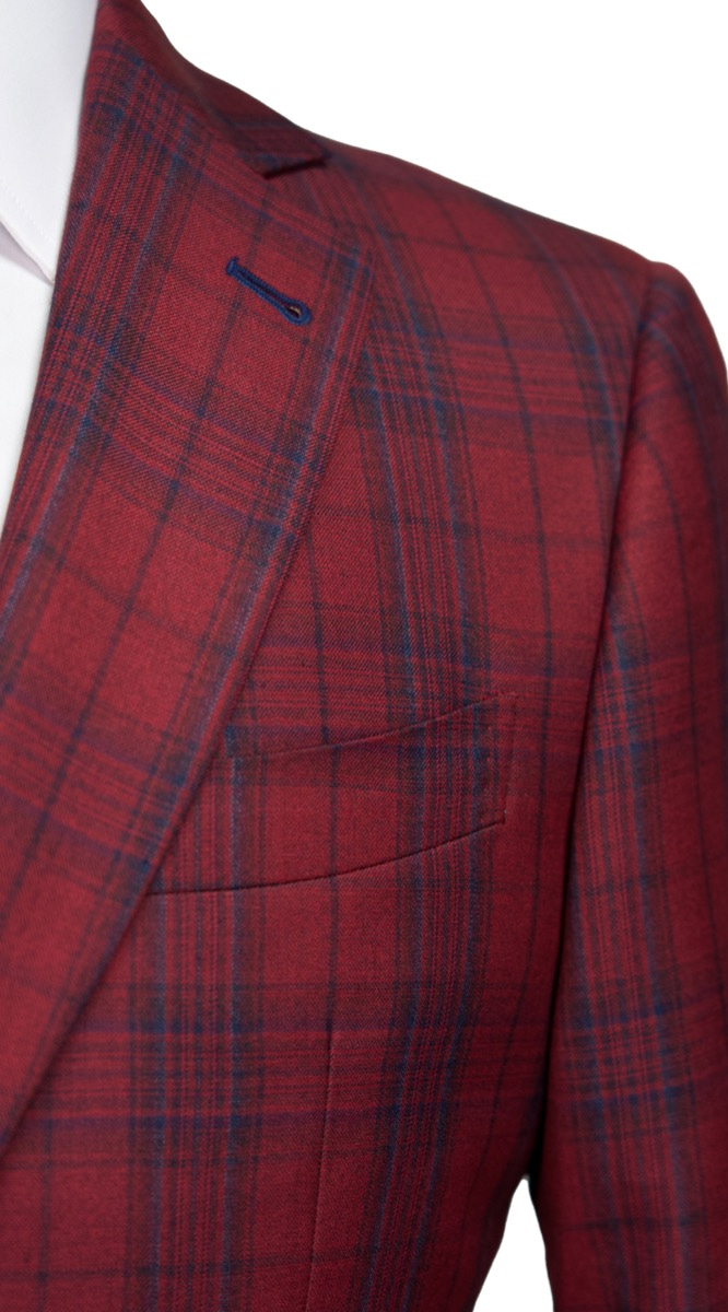Red Check Wool Suit