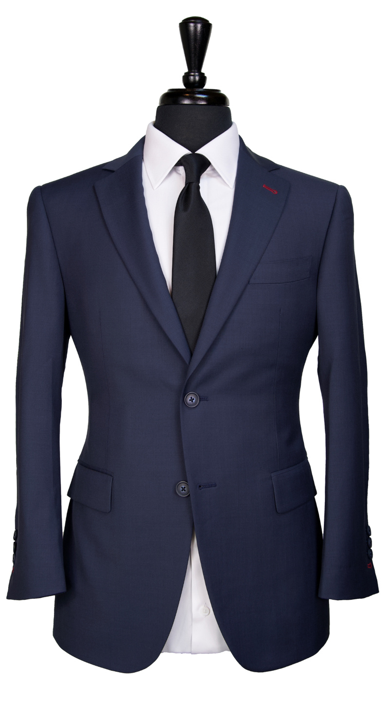 Space Blue Sharkskin Wool Suit