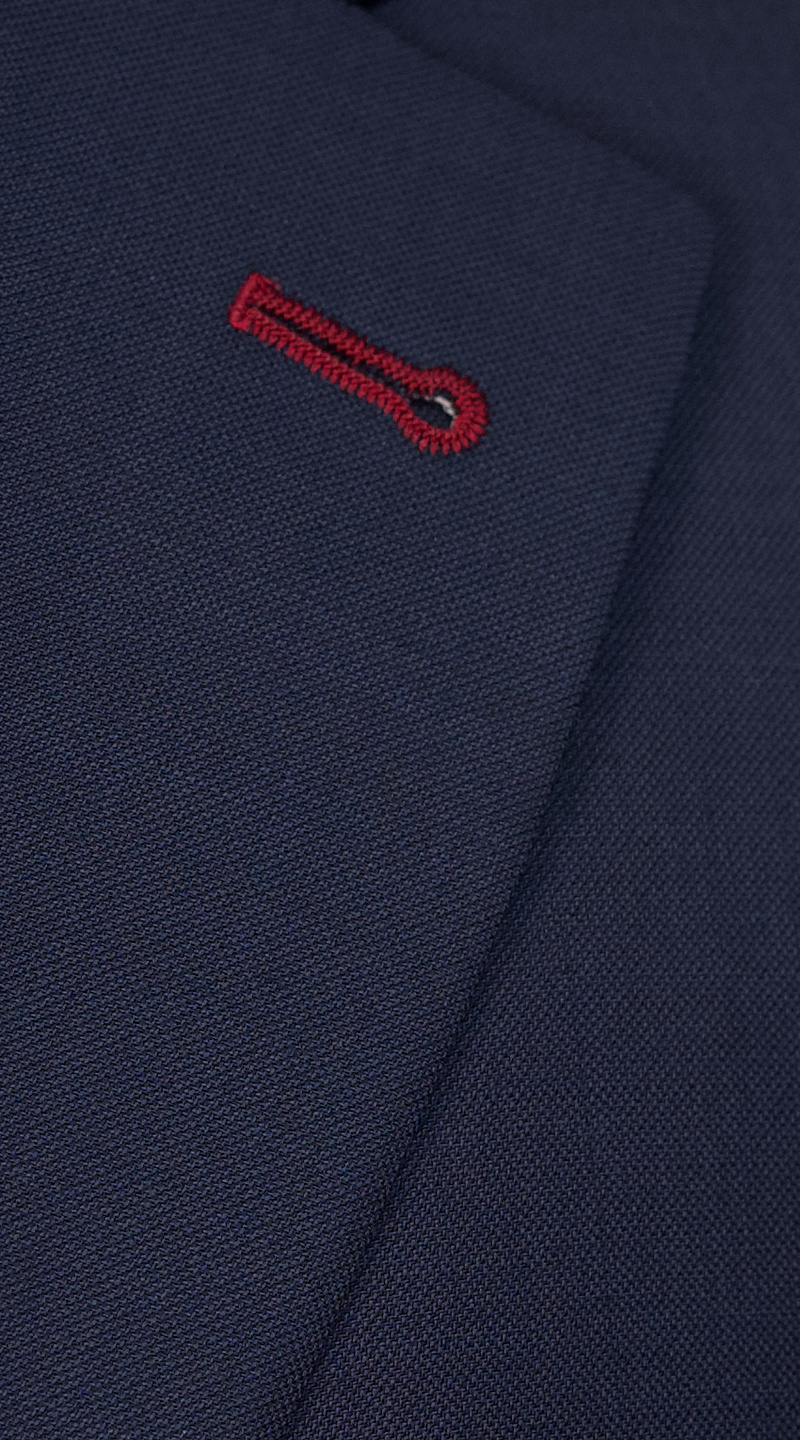 Space Blue Sharkskin Wool Suit
