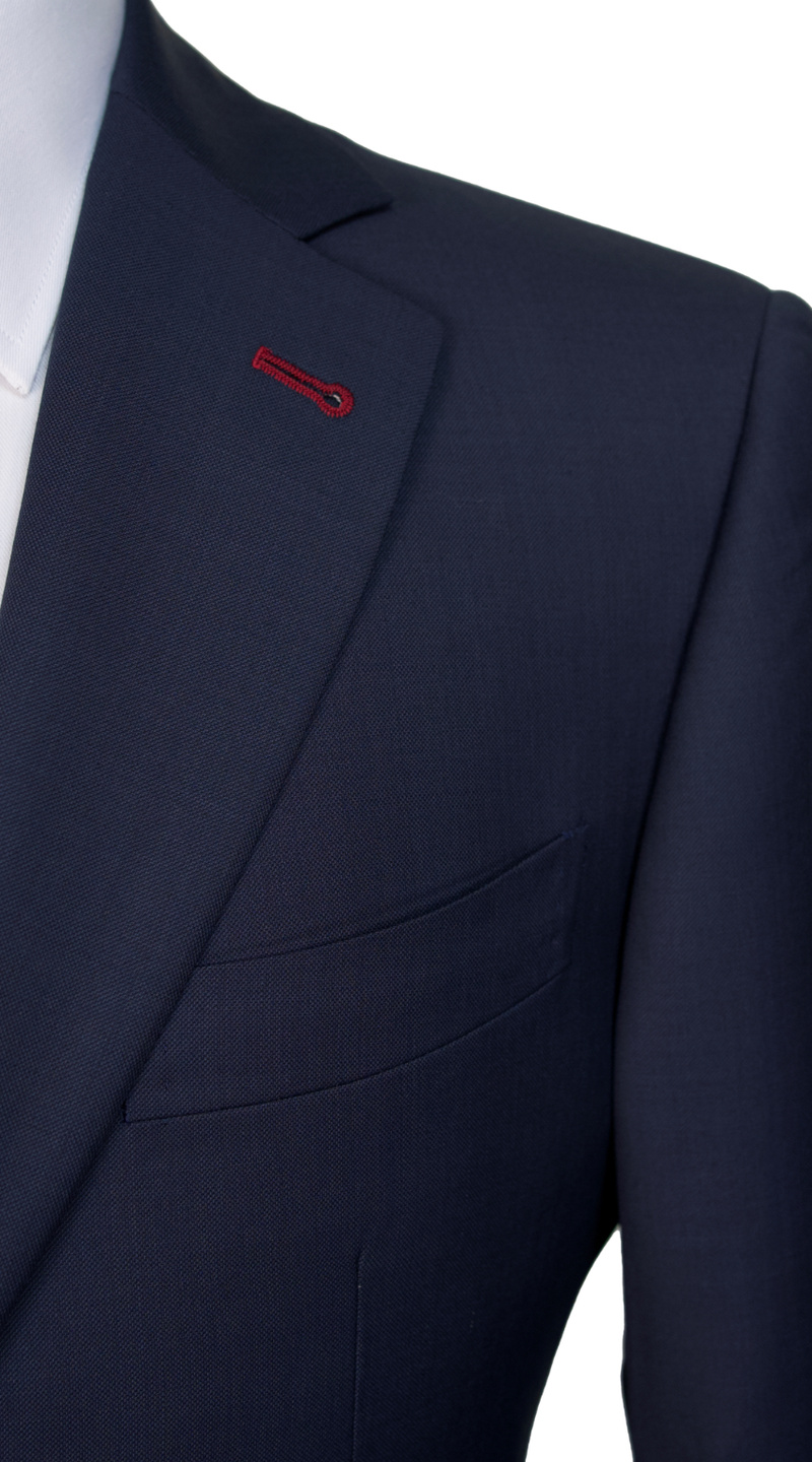 Space Blue Sharkskin Wool Suit