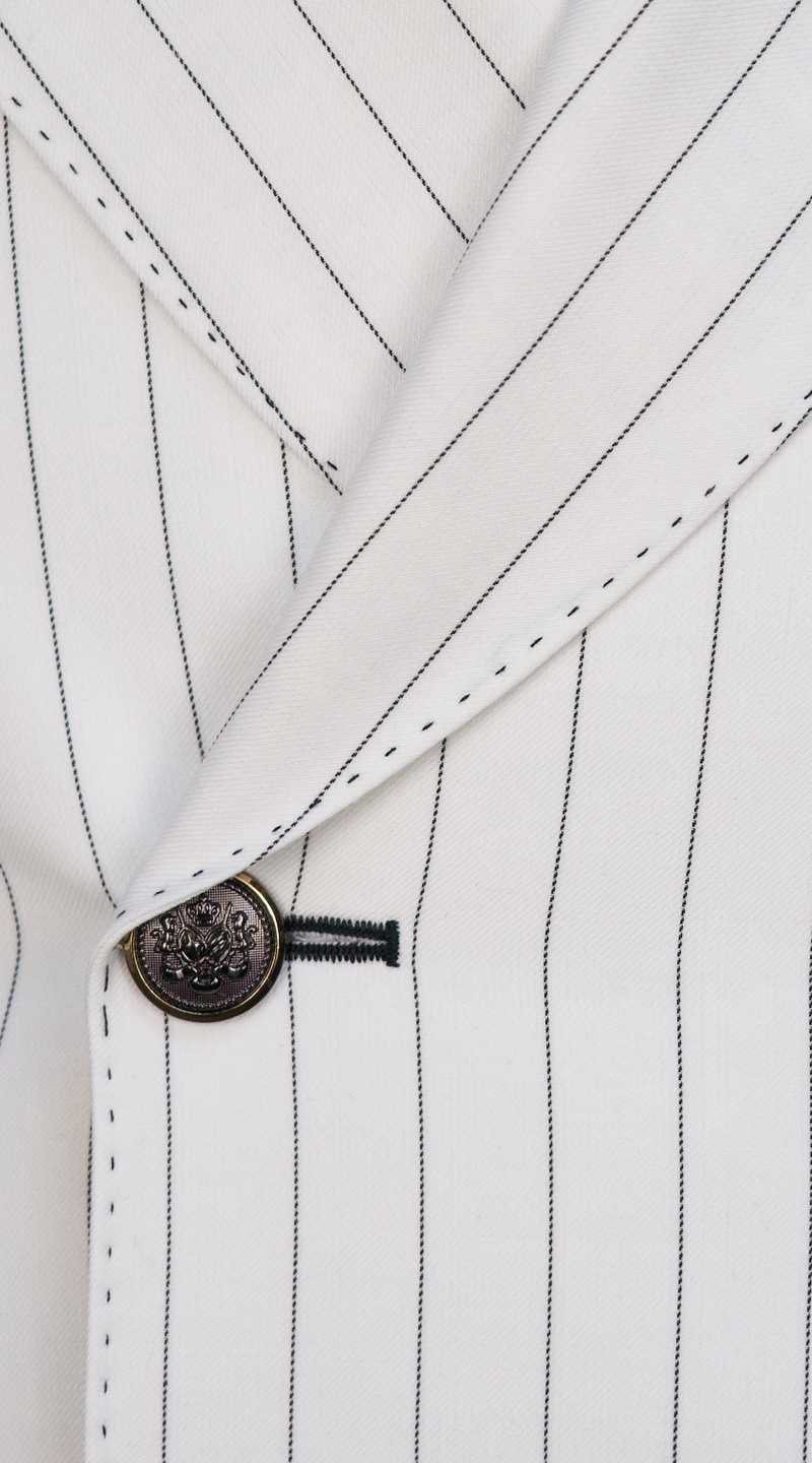 Ivory Pinstripe Wool Suit