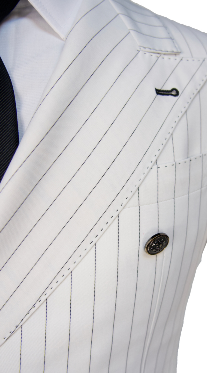 Ivory Pinstripe Wool Suit