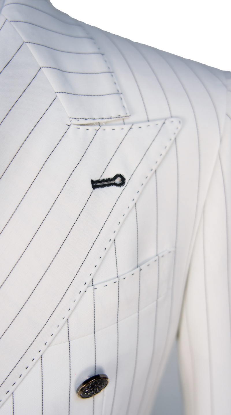Ivory Pinstripe Wool Suit