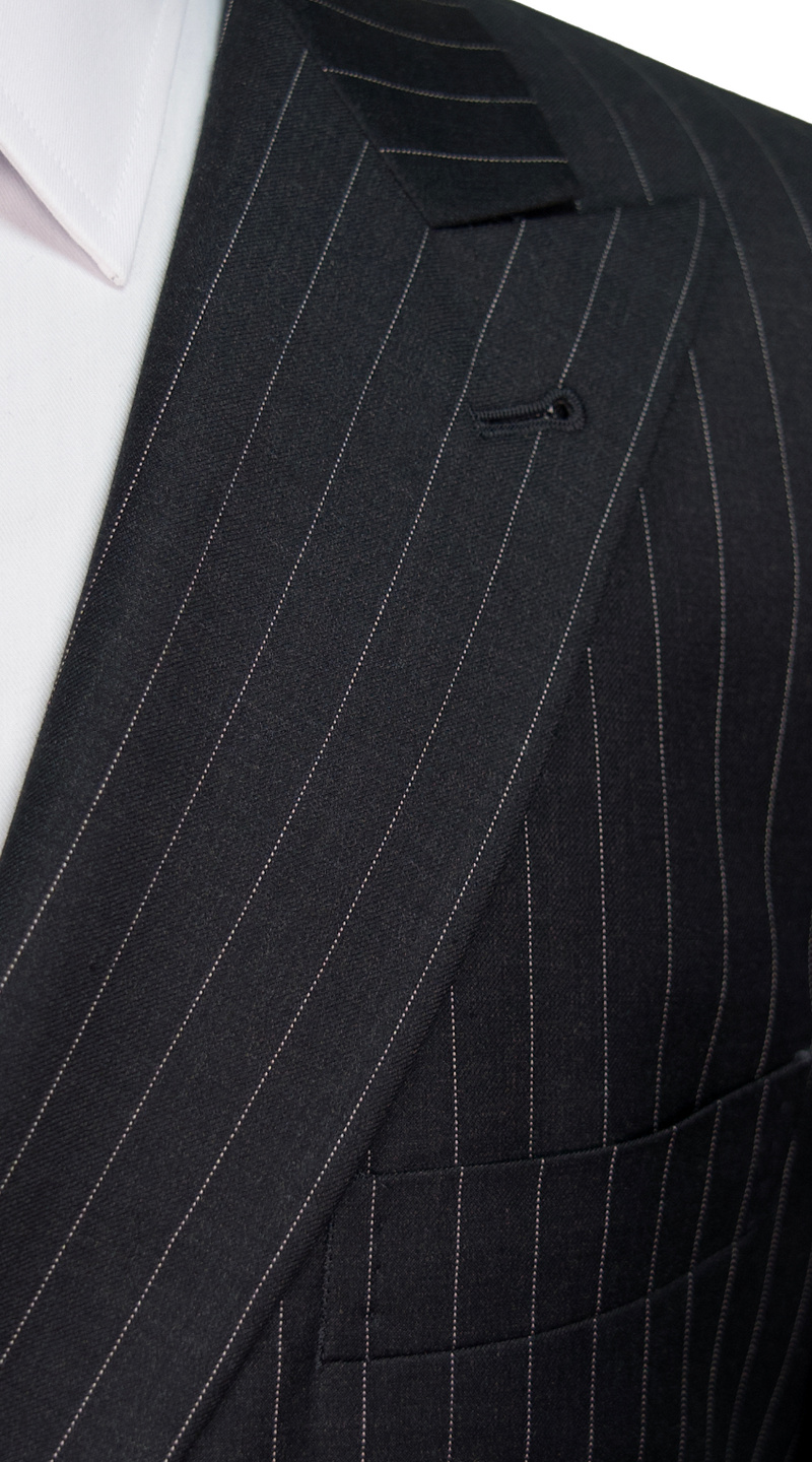 Charcoal Pinstripe Wool Suit
