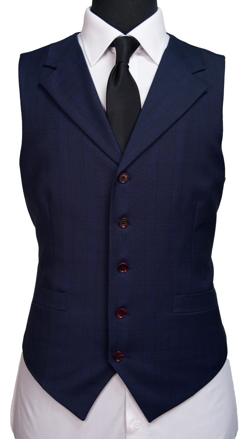 Indigo Birdseye Check Suit