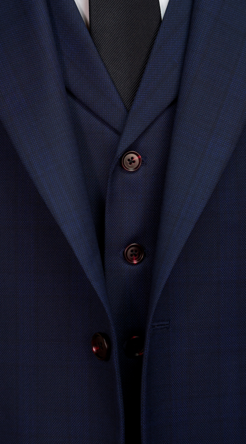Indigo Birdseye Check Suit