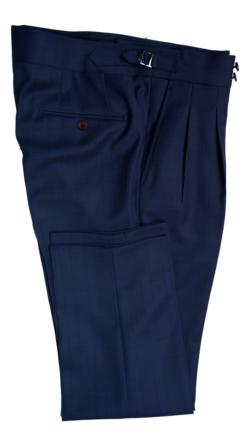 Indigo Birdseye Check Suit