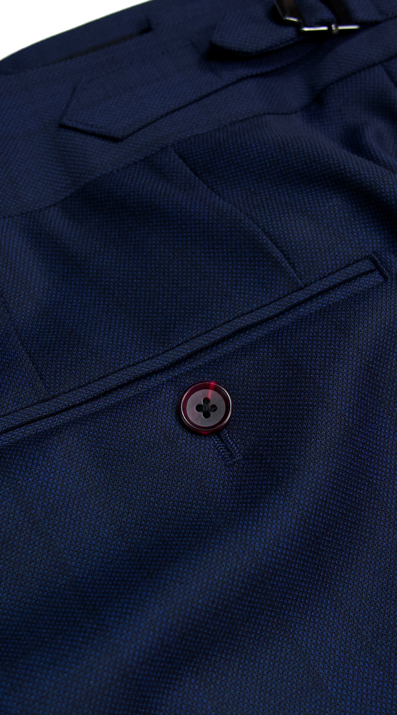 Indigo Birdseye Check Suit