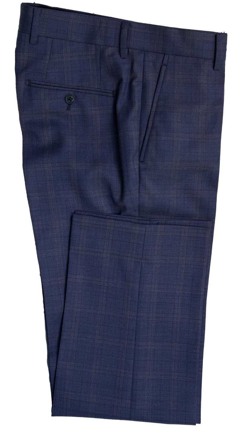 Space Blue Windowpane Wool Suit