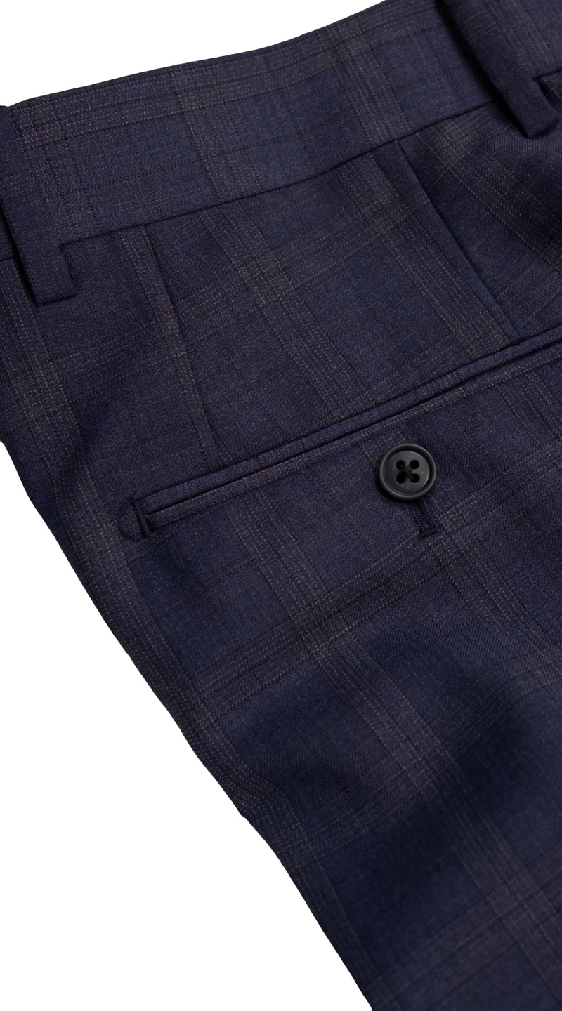 Space Blue Windowpane Wool Suit