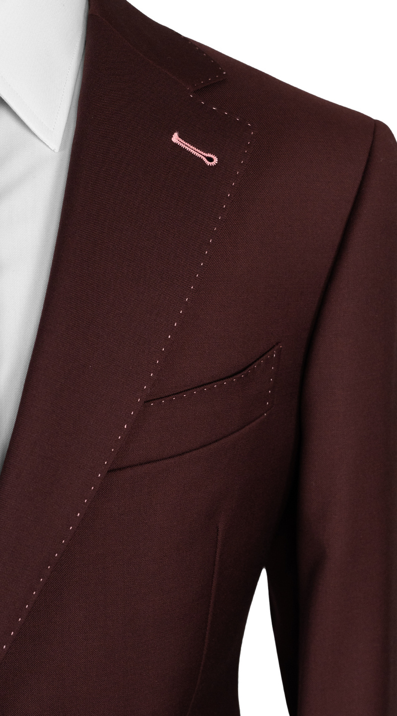 Burgundy Classic Wool Suit