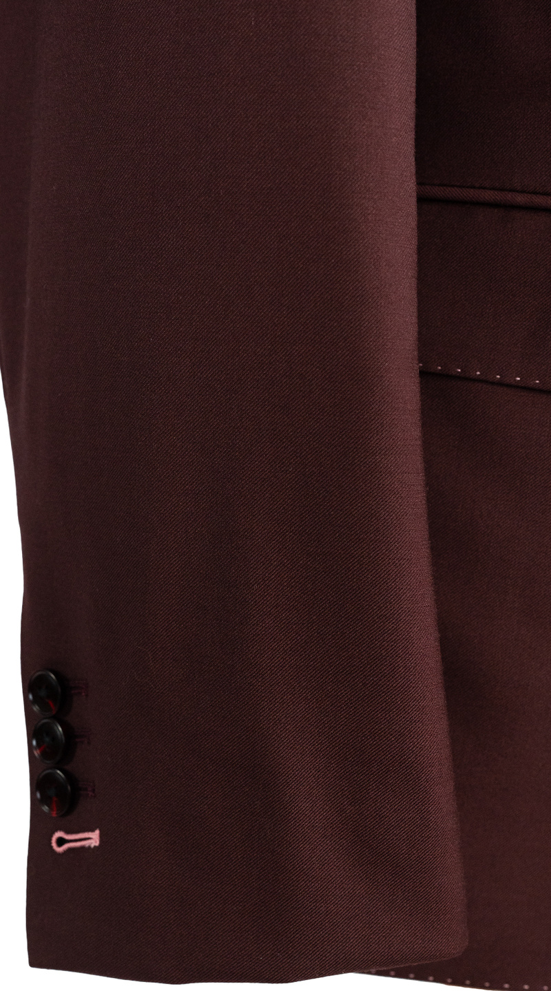 Burgundy Classic Wool Suit