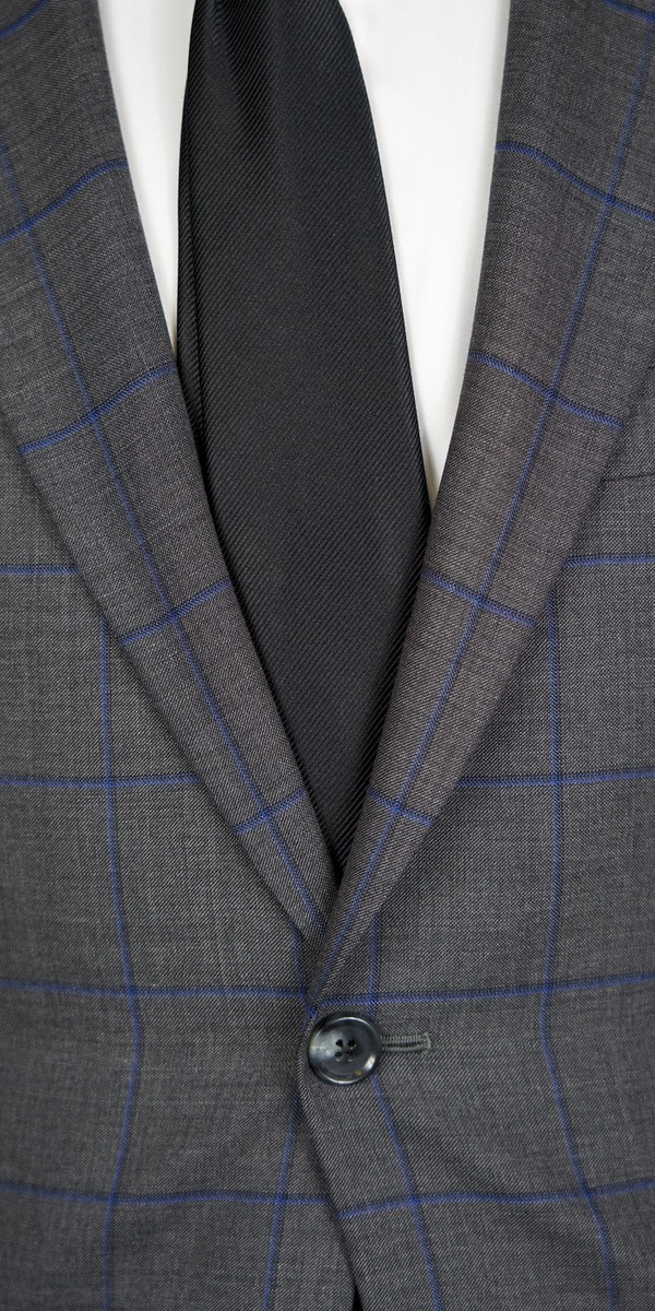 Grey with Blue Windowpane Suit