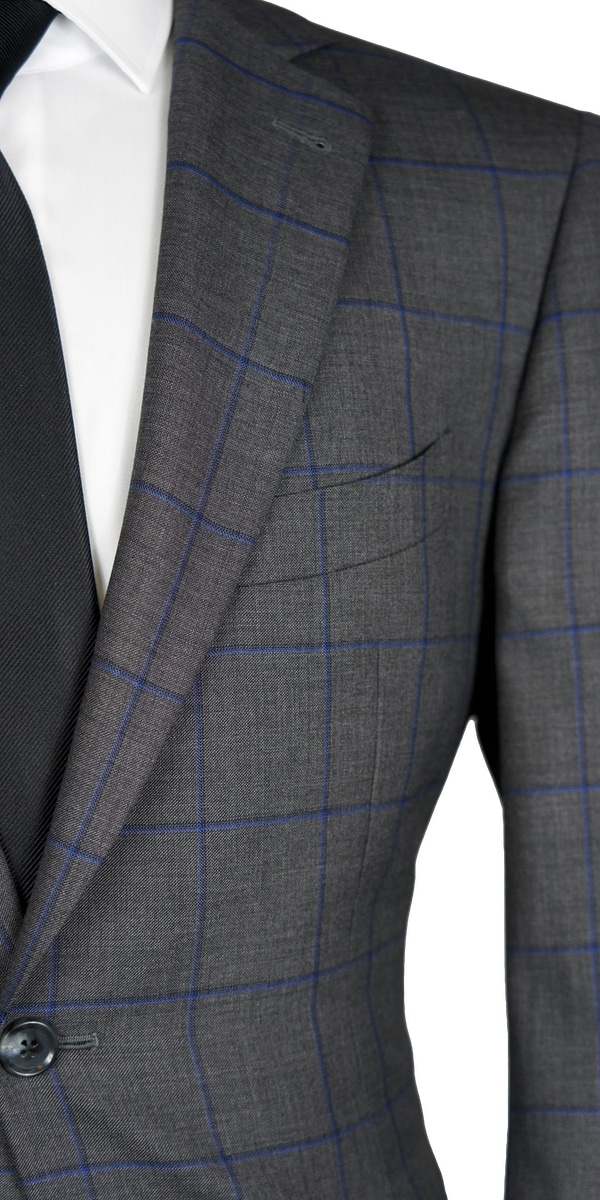Grey with Blue Windowpane Suit