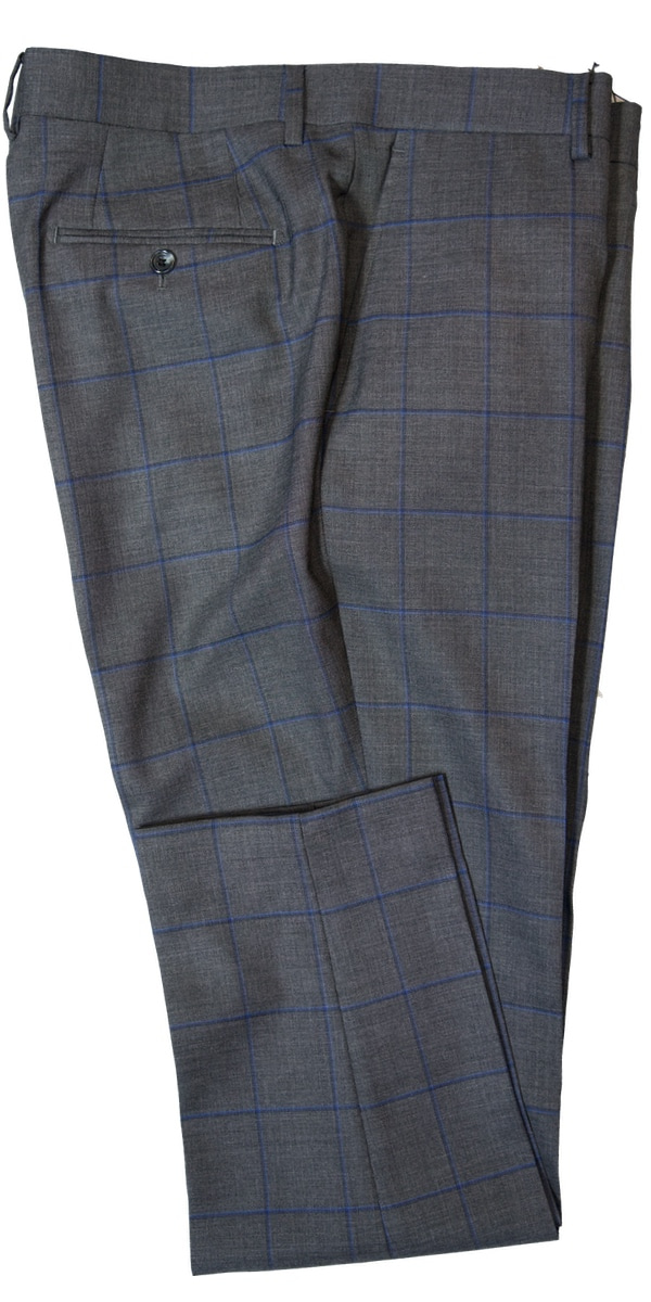Grey with Blue Windowpane Suit