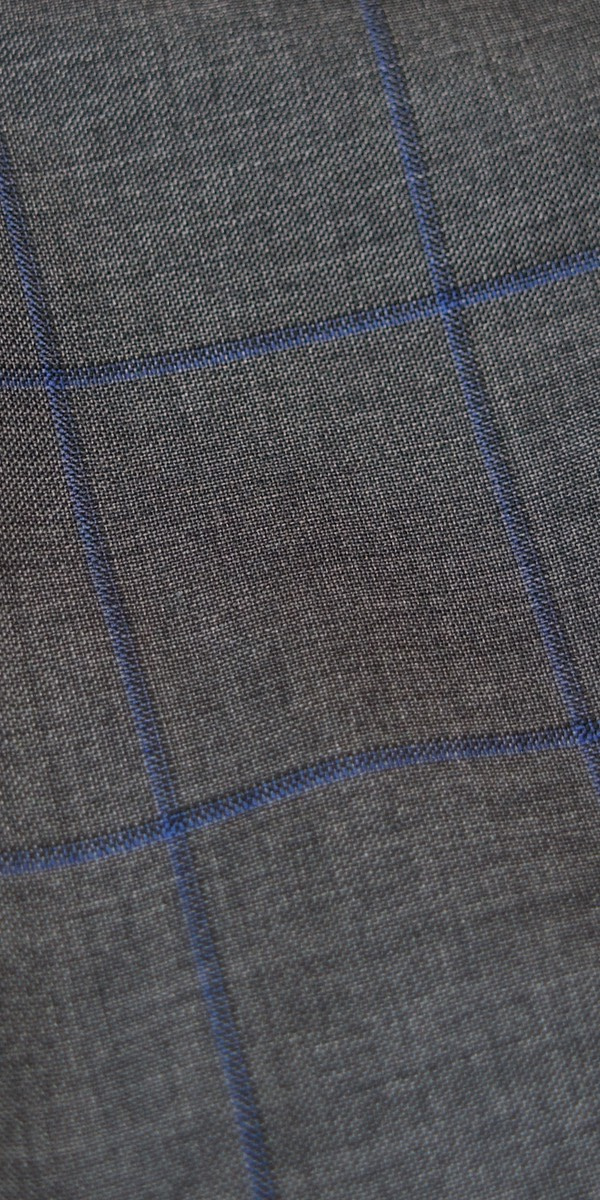 Grey with Blue Windowpane Suit