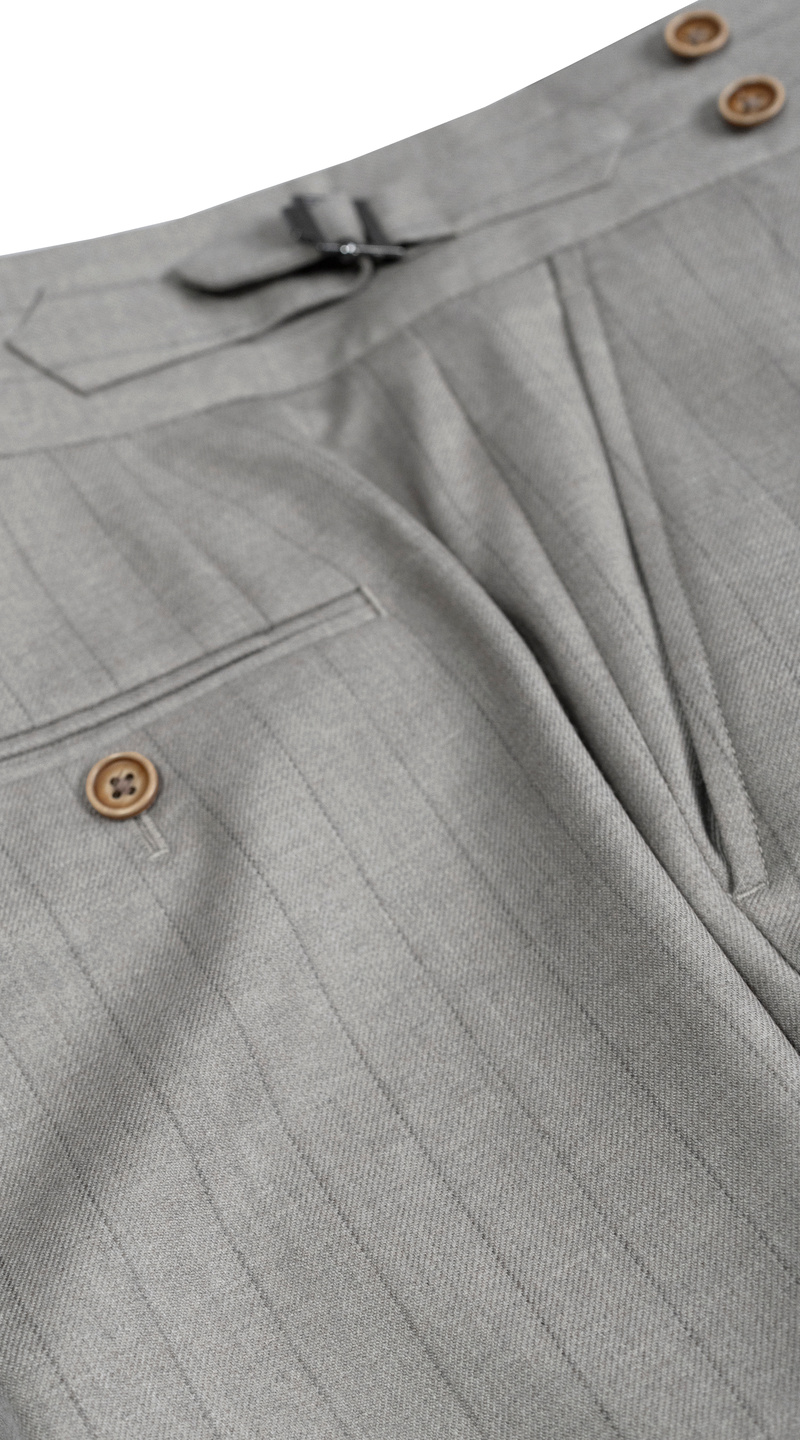 Complet Croisé Rayé Sable Argenté