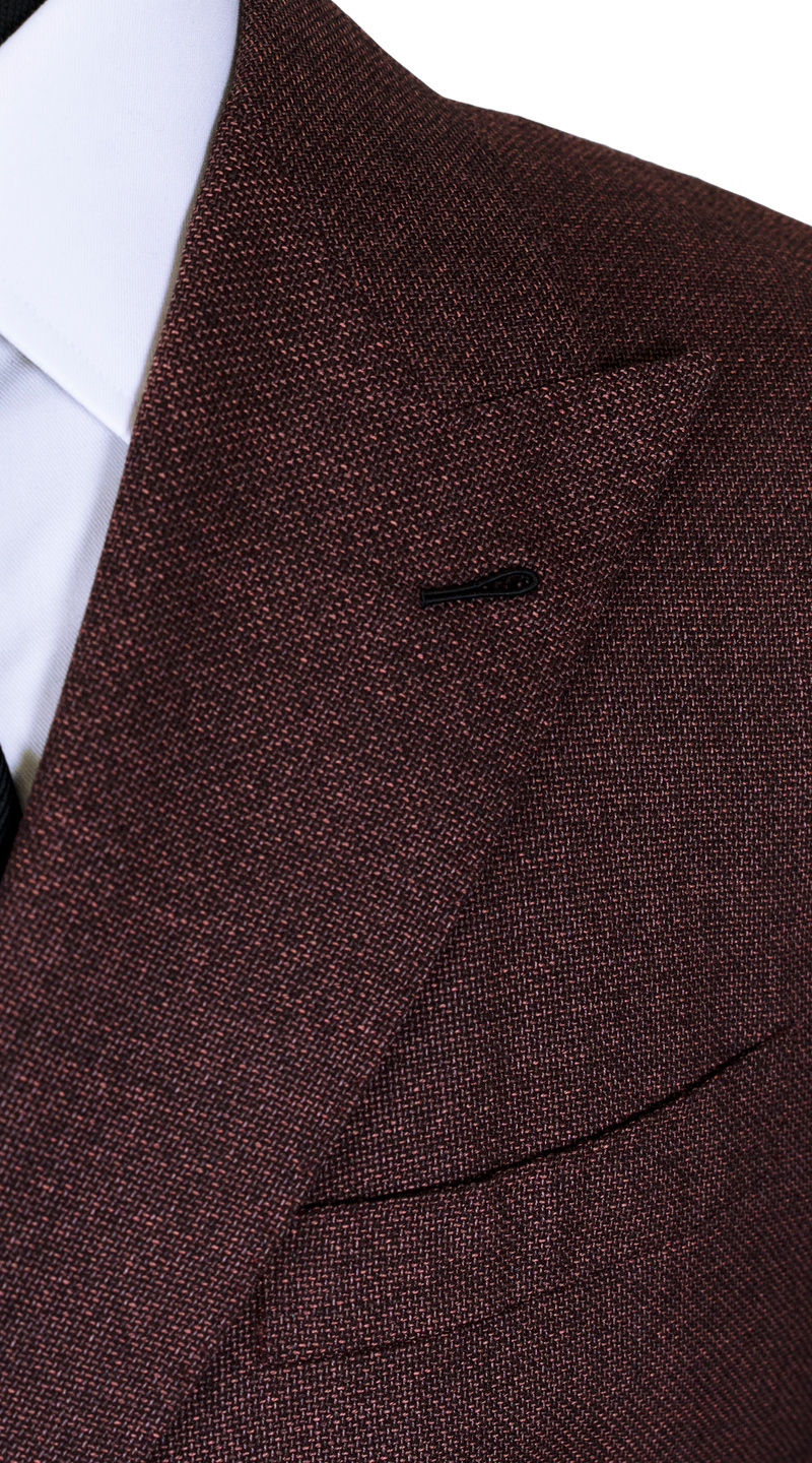 Mahogany Double-Breasted Wool Suit