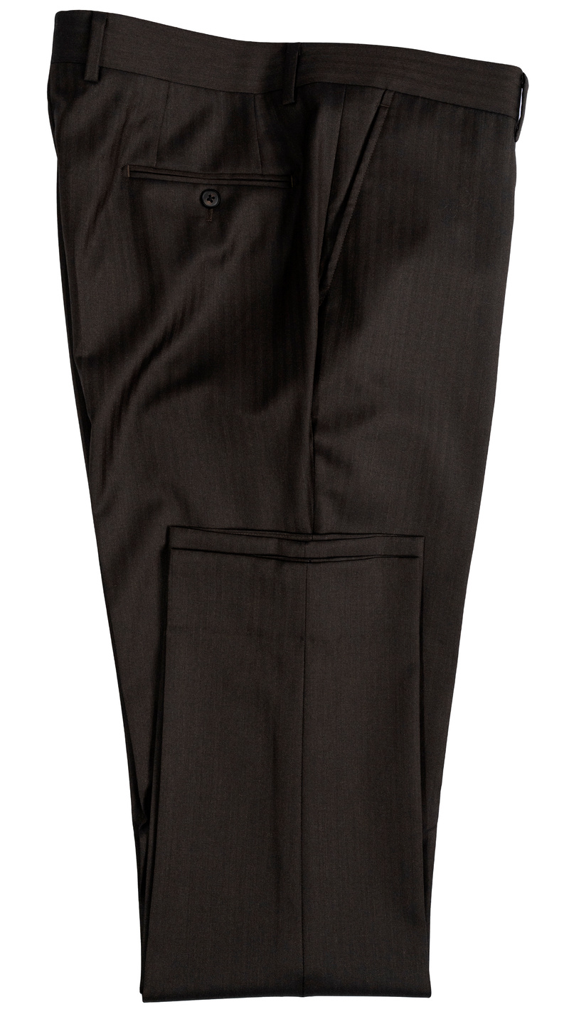 Espresso Herringbone Three-Piece Suit