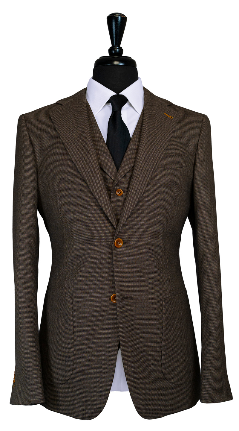 Mocha Brown Birdseye Wool Suit