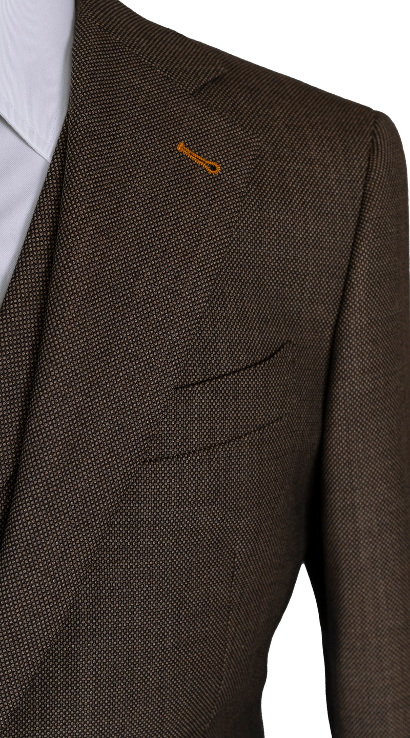 Mocha Brown Birdseye Wool Suit